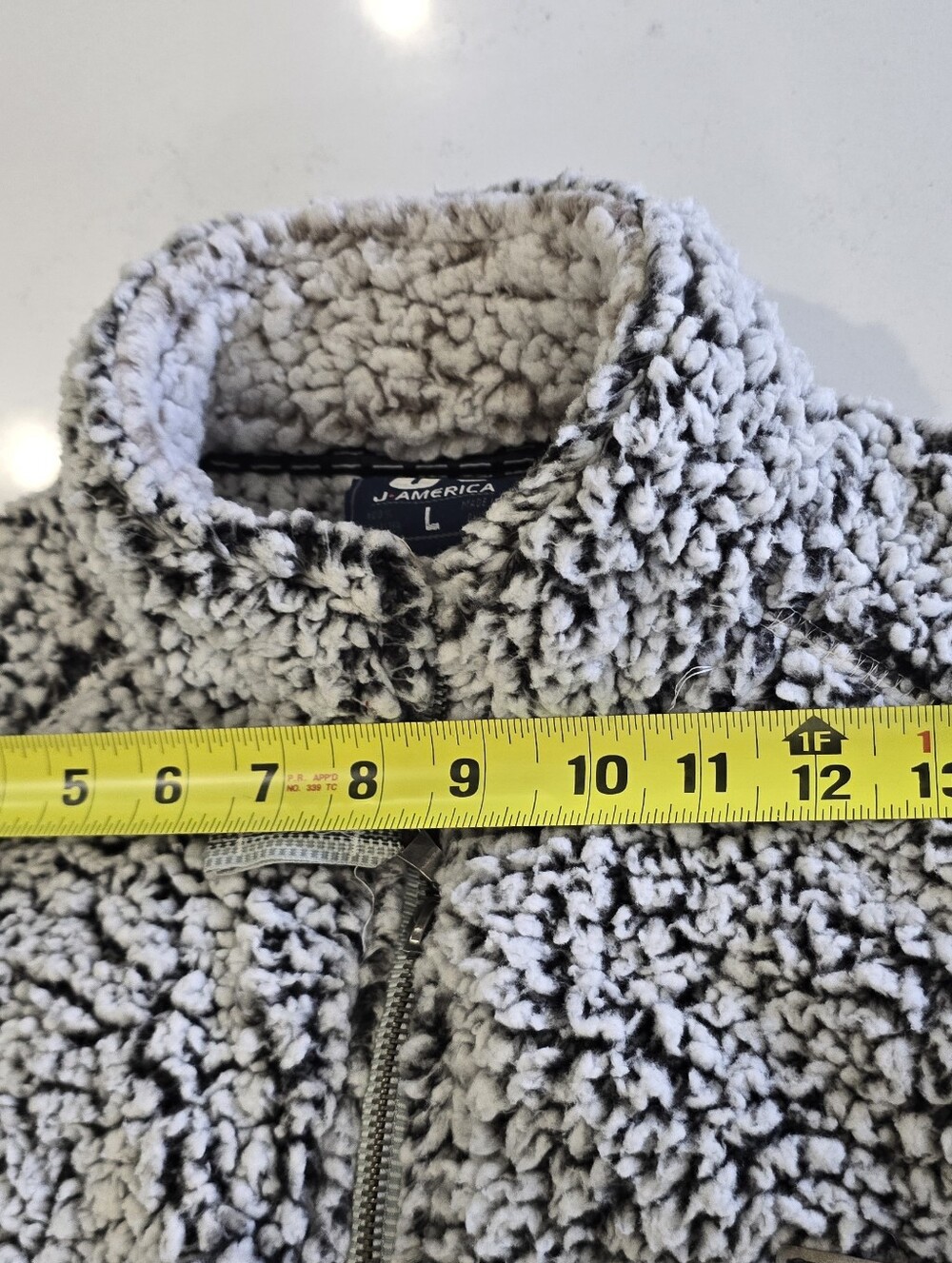 John Deere Sherpa Vest Jacket Cozy Oatmeal Heathered Black Fleece Full Zip Men L - Picture 2 of 16